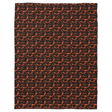 black and orange bats halloween pattern fleece blanket