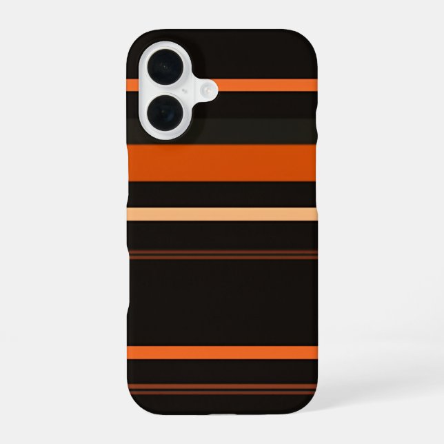 Black and Orange Bold Stripe Pattern iPhone Case (Back)