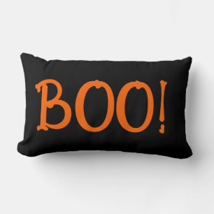Black and Orange Bony Boo! Lumbar Pillow