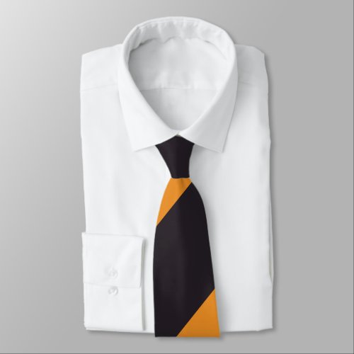 Black and Orange Broad Regimental Stripe Tie