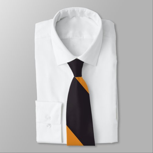 Black and Orange Broad University Stripe Tie