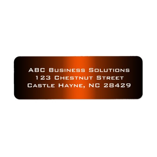 Black and Orange Business Return Address Sticker