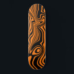 Black and Orange Color Skateboard<br><div class="desc">Custom Colors - Abstract Warped Black and Orange Wavy Striped Skateboards - Customizable - or Choose / add your favorite background color ! MIGNED Design</div>