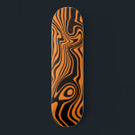Black and Orange Color Skateboard<br><div class="desc">Custom Colors - Abstract Warped Black and Orange Wavy Striped Skateboards - Customizable - or Choose / add your favorite background color ! MIGNED Design</div>