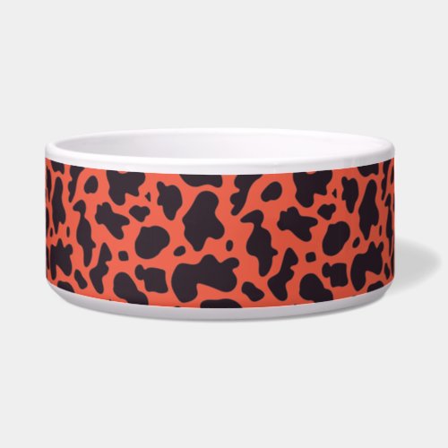 Black and orange Cow Pattern Print Bowl