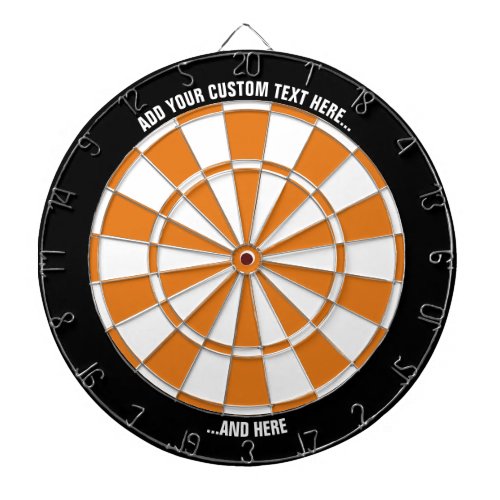 Black and Orange Dartboard with Custom Text