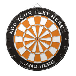 Black and Orange Dartboard with Custom Text