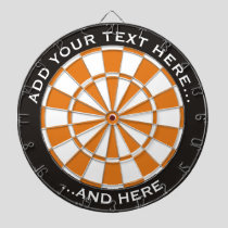 Black and Orange Dartboard with custom text