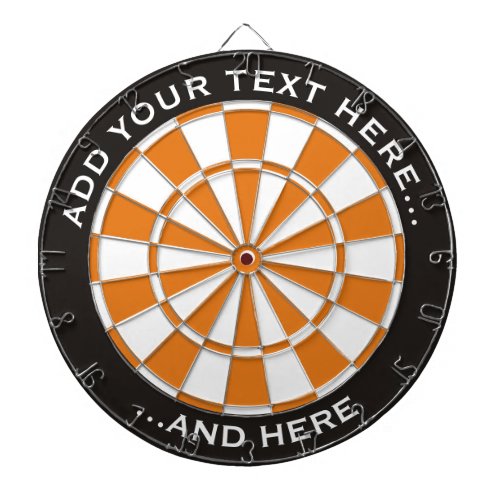 Black and Orange Dartboard with custom text