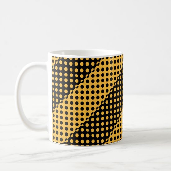 Black and orange dots pattern coffee mug