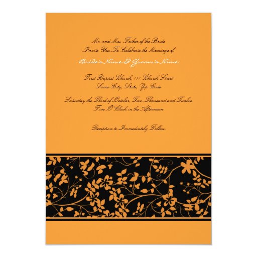 Black And Orange Wedding Invitations 4