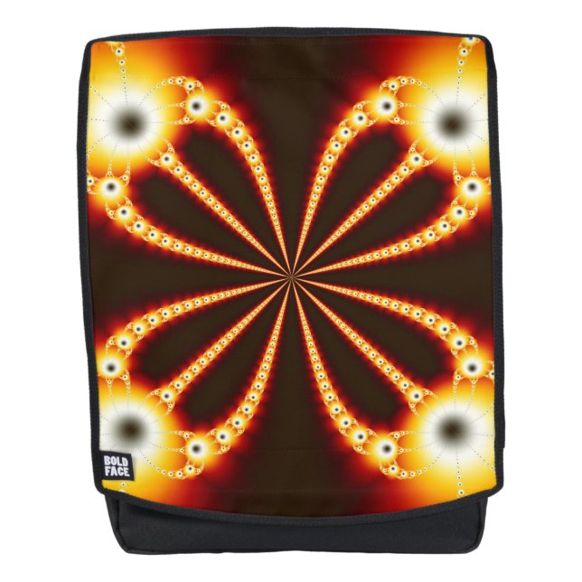 Black and Orange Geometric Design Backpack (Front)