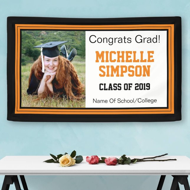 Black and Orange Grad One Photo Banner (Creator Uploaded)