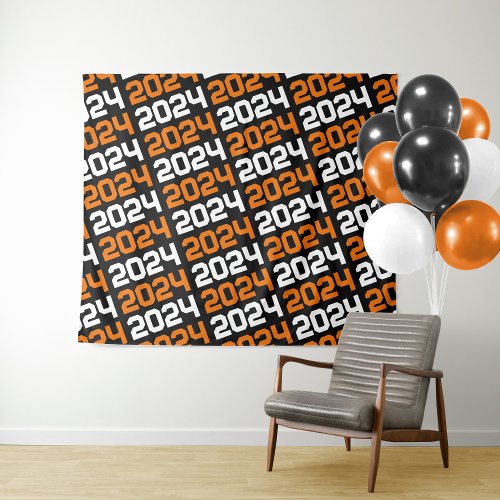 Black and Orange Graduation Backdrop