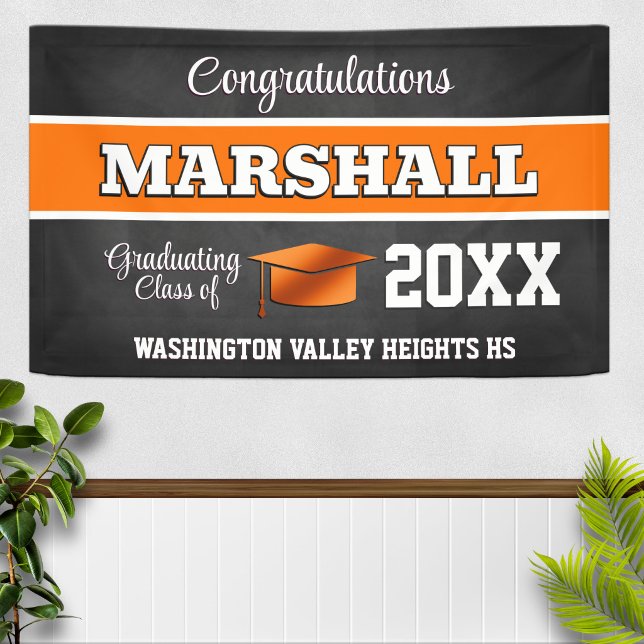 Black and Orange Graduation Party Banner (Creator Uploaded)