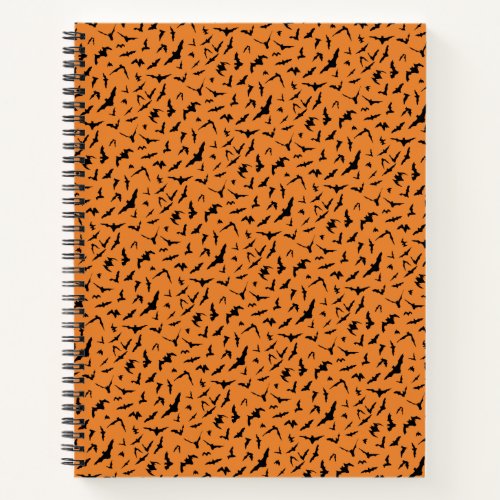 Black and Orange Halloween Bats Notebook