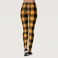 ORANGE AND BLACK CHECKERED LEGGINGS  HALLOWEEN LEGGINGS – dirtybirdboutique