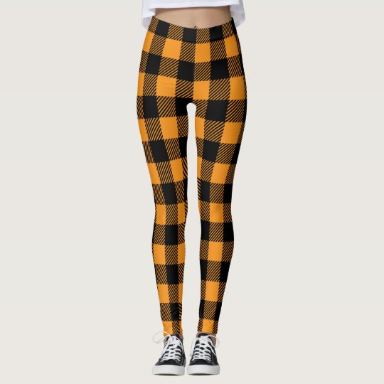 black and orange plaid pants