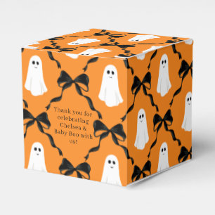 Black and Orange Halloween Theme Baby Boo Shower Favor Boxes
