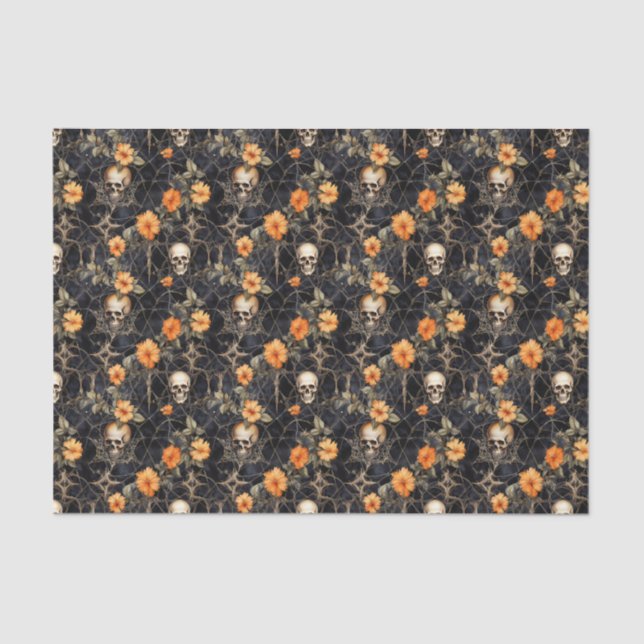 Black And Orange Halloween Tissue Paper (Front)