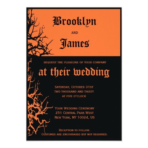 Black And Orange Wedding Invitations 2