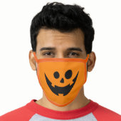 Black and Orange Happy Pumpkin Halloween Face Mask (Worn Him)