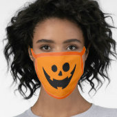 Black and Orange Happy Pumpkin Halloween Face Mask (Worn Her)