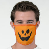 Black and Orange Happy Pumpkin Halloween Face Mask (Worn Him)