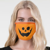 Black and Orange Happy Pumpkin Halloween Face Mask (Worn Her)