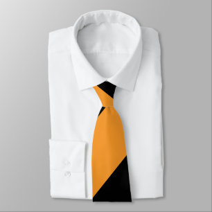 Black and Orange II Broad Regimental Stripe Neck Tie