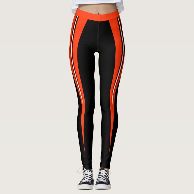 Black and Orange Leggings (Front)