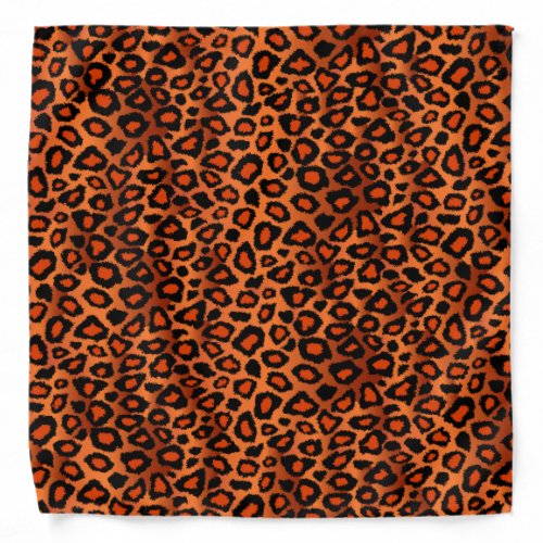 Black and Orange Leopard Animal Print Bandana