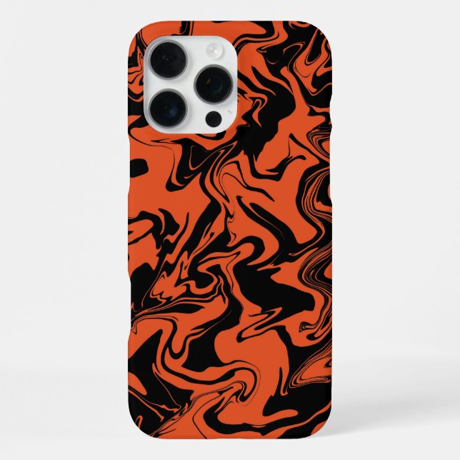 black and orange marble iphone case (Back)