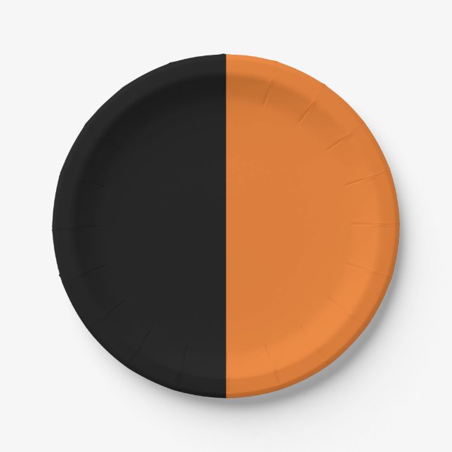 Black and Orange Paper Plates (Front)