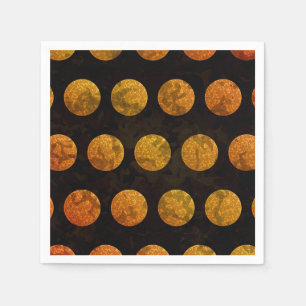 Black and orange polka dot fall napkins