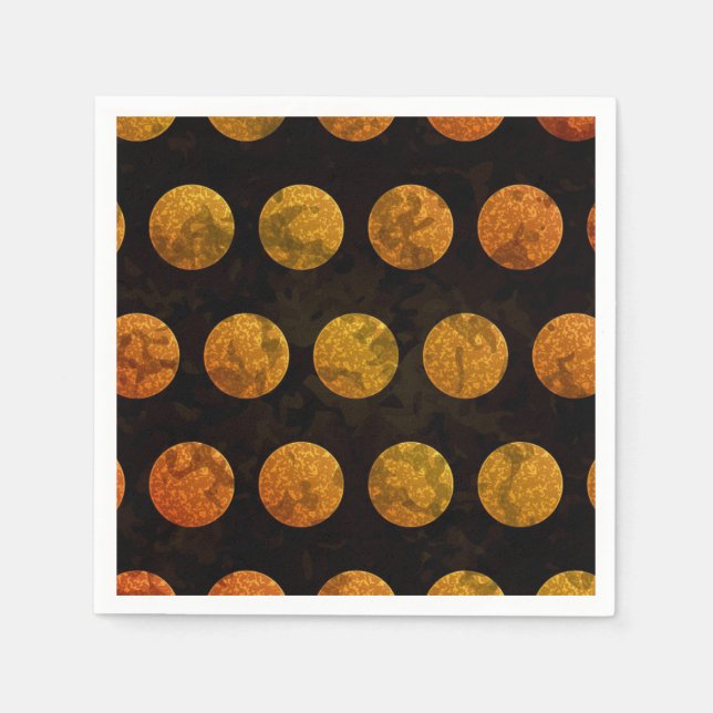 Black and orange polka dot fall  napkins (Front)