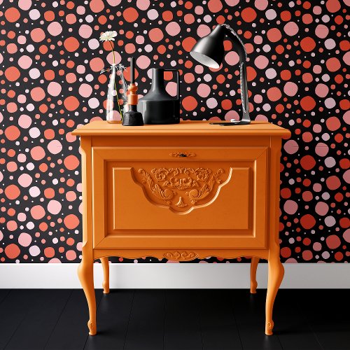 Black and Orange Polka Dot Halloween Wallpaper