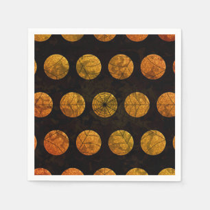 Black and orange polka dot spiderweb napkins