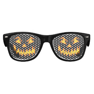 Black and Orange Scary Pumpkin Halloween Kids Sunglasses