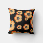 Black And Orange Soccer Design Throw Pillow at Zazzle