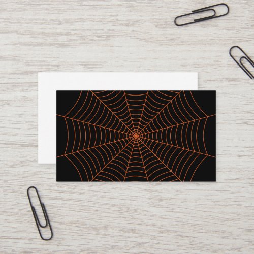 Black and orange spider web Halloween pattern Business Card