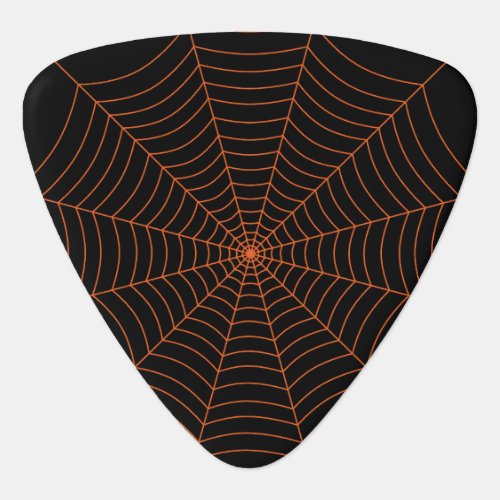 Black and orange spider web Halloween pattern Guitar Pick