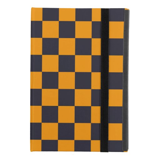 Black and Orange Squares iPad Case