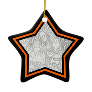 Black and Orange Star Frame Ornament