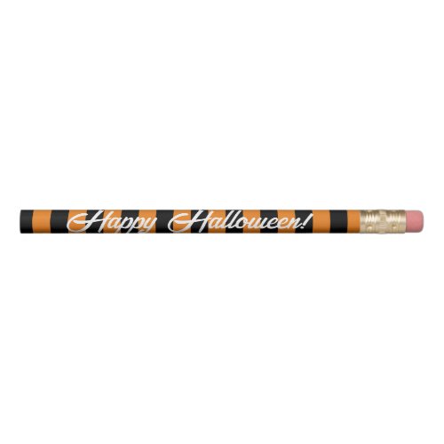 Black and orange stripe Halloween pencil gift
