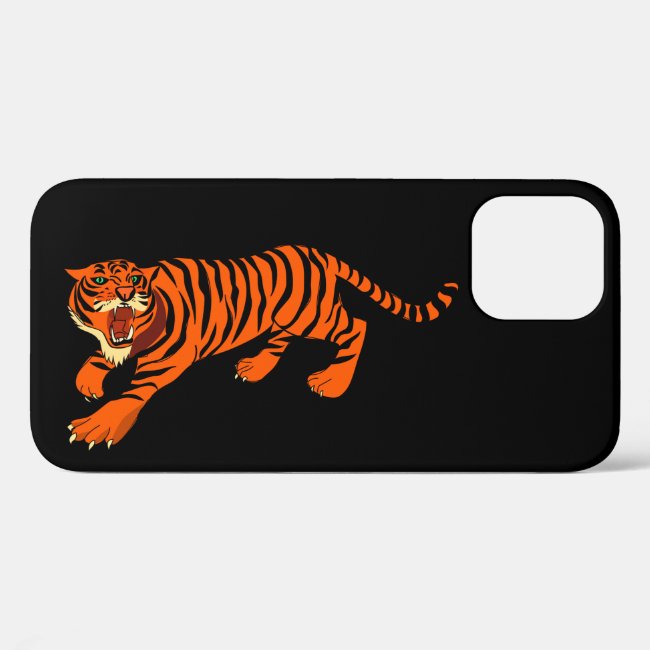 Black and Orange Striped Tiger iPhone 12 Case