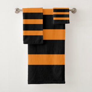 orange striped bath towels