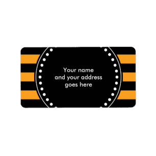 Black and orange stripes pattern label