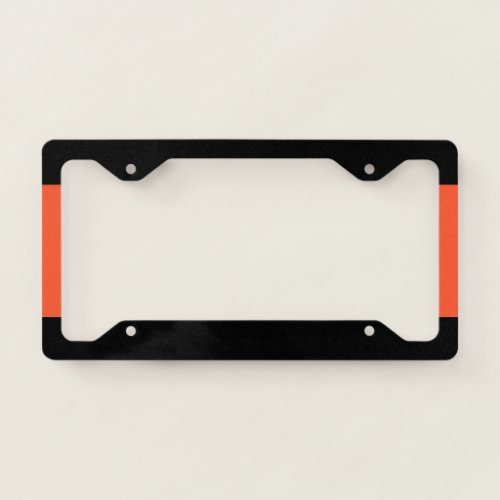 Black And Orange Stripes Retro Pattern License Plate Frame