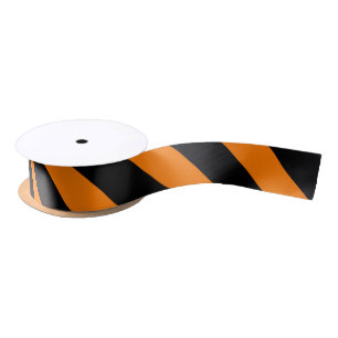 Black and orange stripes silk Halloween ribbon